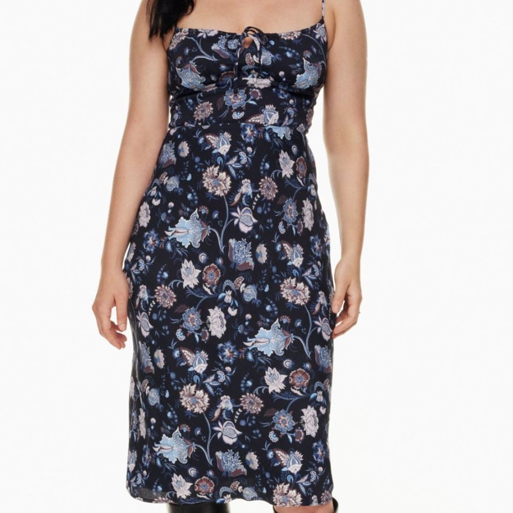 BNWT Aritzia Bellow Midi Dress Navy/Black sz. 4